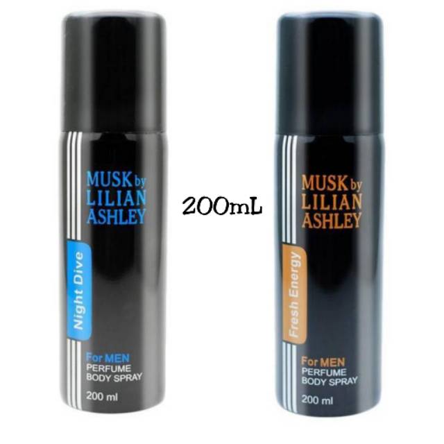 Musk By Lilian Body Spray Parfume For Men 200mL Night Dive / Fresh Energy
