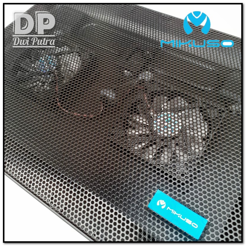 COOLING PAD MIKUSO NCP-064 SHIRON // BLUE LED SILENT DOUBLE FAN // NCP 064 NCP064 // COOLER PAD PENDINGIN LAPTOP NOTEBOOK