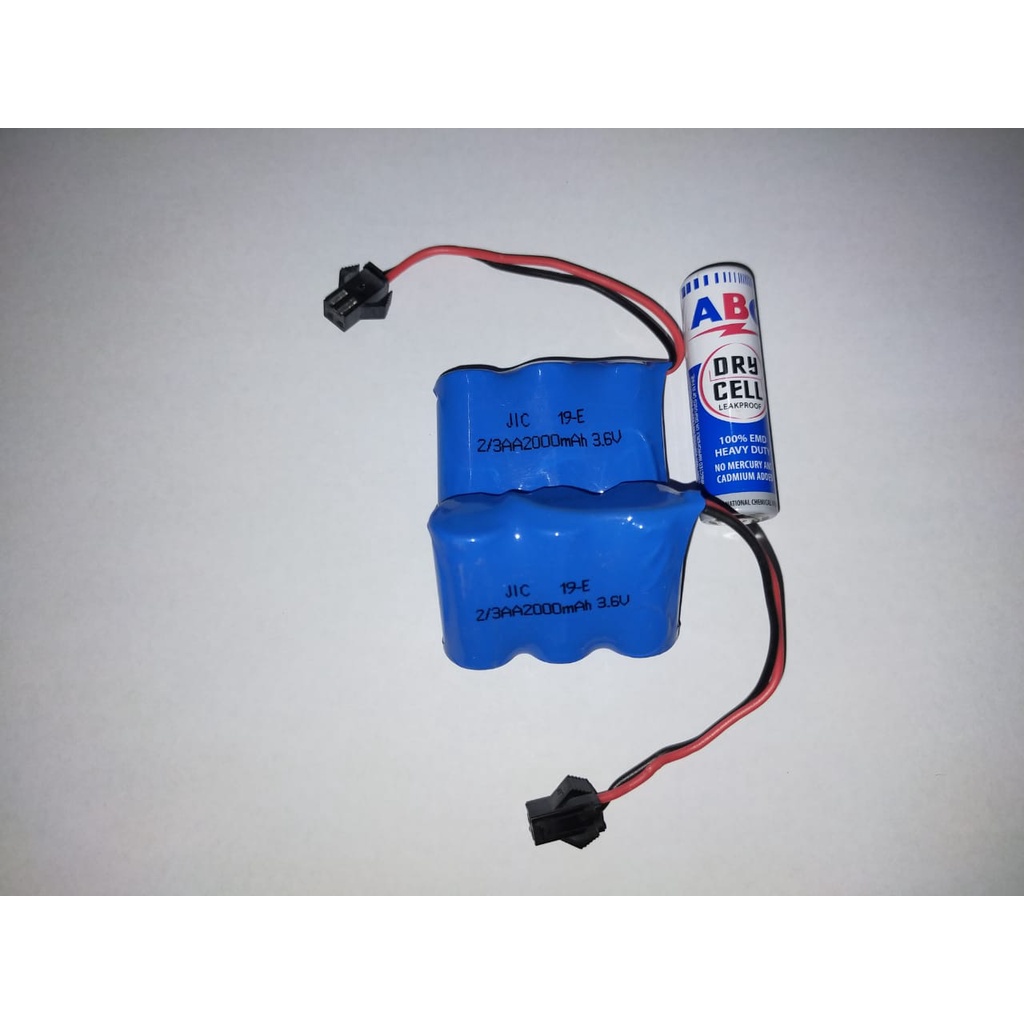 Baterai RC Mobil Remot 3.6V 3,6V 2000mAh Socket Hitam ukuran kecil tinggi 3cm