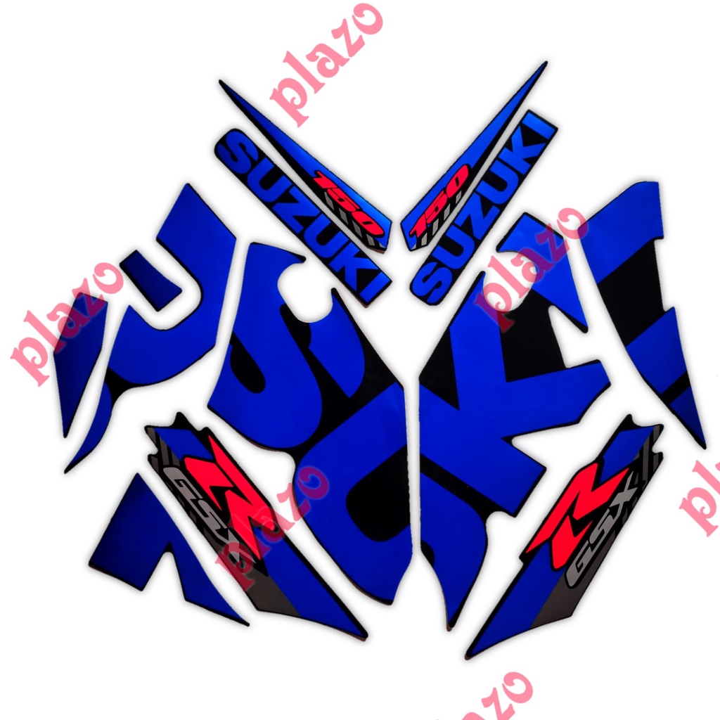 Striping Stiker Suzuki GSX 150R 2016 Hitam-biru