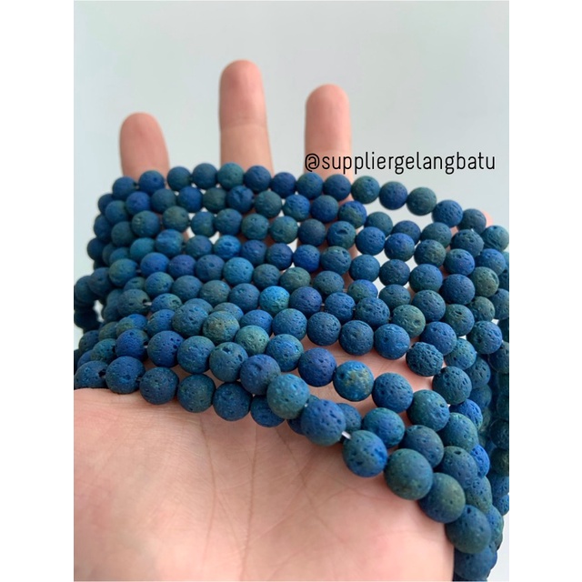 renceng lava stone BIRU HIJAU GLOBE 8mm batu akik merapi larva DIFUSER