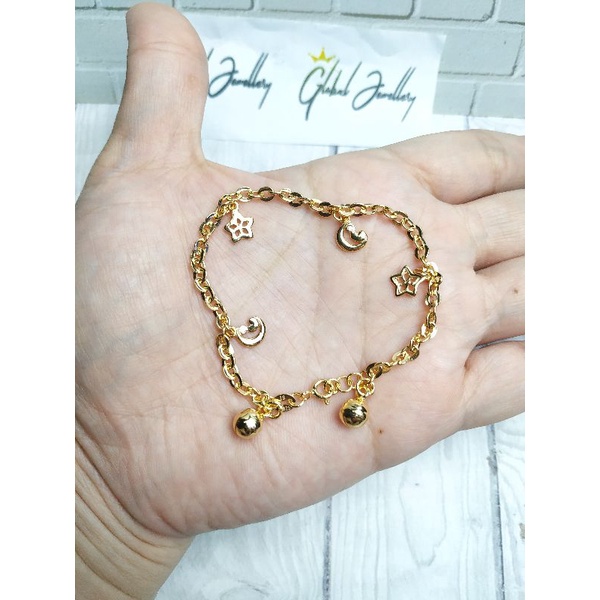 GELANG TANGAN RANTAI DEWASA MOTIF PERAK ASLI S925 GLOBAL JEWELLERY CM045