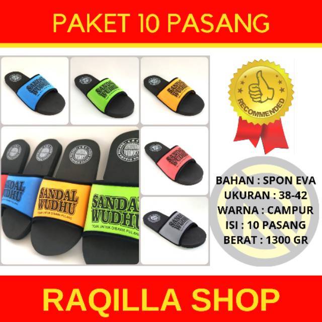 Paket 10 pasang sandal wudhu SELOP masjid  slop / sandal wudhu kokop selop