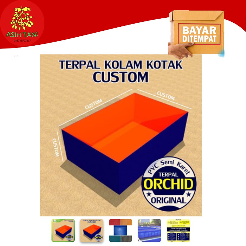 Kolam Terpal Kotak Custom ORCHID PVC Semi Karet