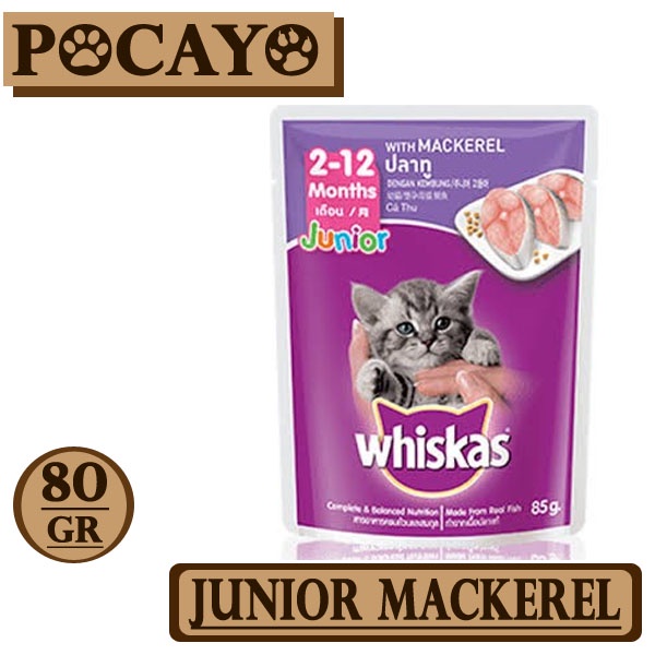 Whiskas Pouch Junior Makarel 80gr