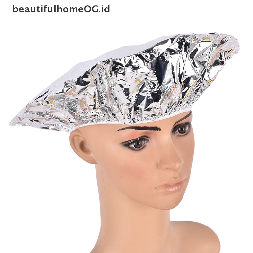 Topi Masker Pelindung Rambut Bahan Aluminum Foil Elastis Untuk Mandi