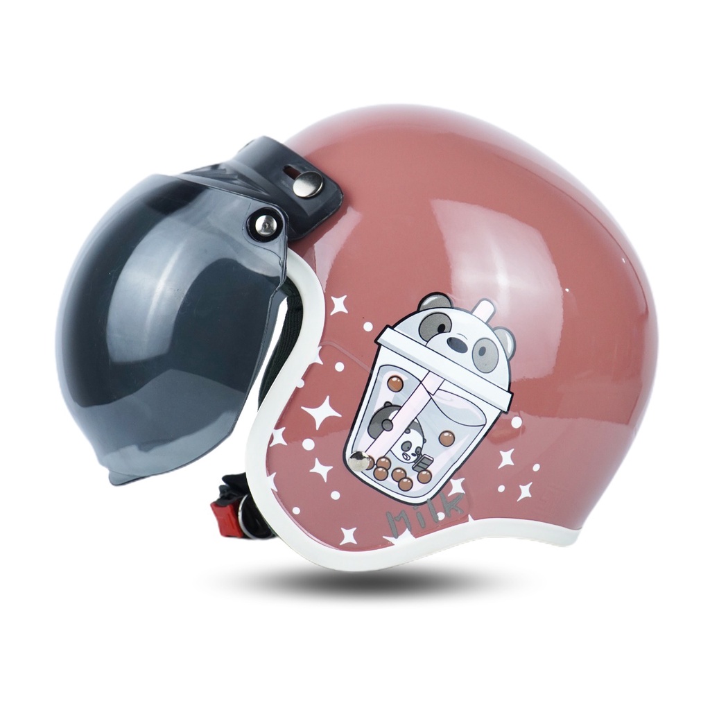 Helm Bogo Bubble Series Wanita Pria Retro SNI