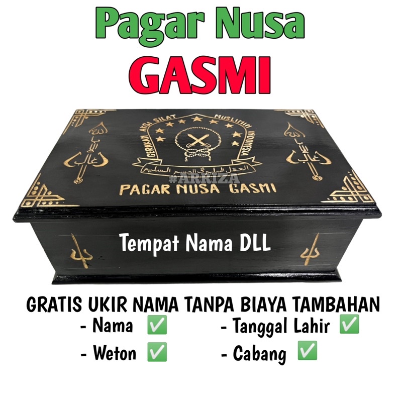 KOTAK SABUK MORI PN GASMI PAGAR NUSA GASMI / TEMPAT SABUK PAGAR NUSA GASMI / TEMPAT IKAT PINGGANG PN PAGAR NUSA GASMI / TERMURAH DARI KAYU JATI (FREE UKIR NAMA)