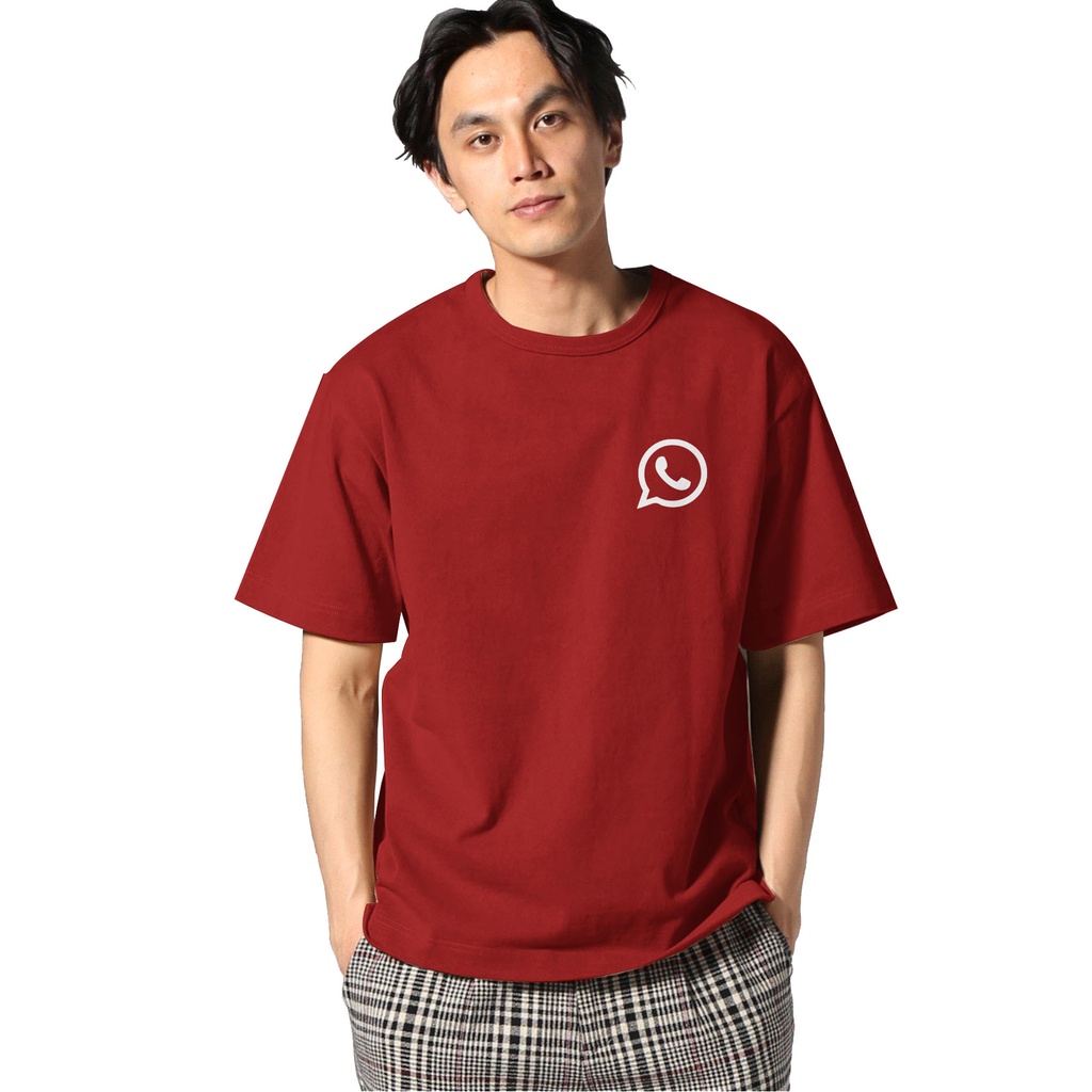 Kaos Distro Pria Wanita Katun Combad Premium KAOS WHATSAPP