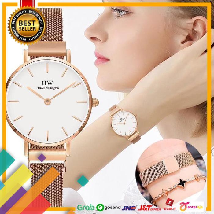 SALE.. JAM TANGAN WANITA RANTAI MAGNET DW IMPORT PREMIUM DW023 - FULL GOLD ..TERLARIS
