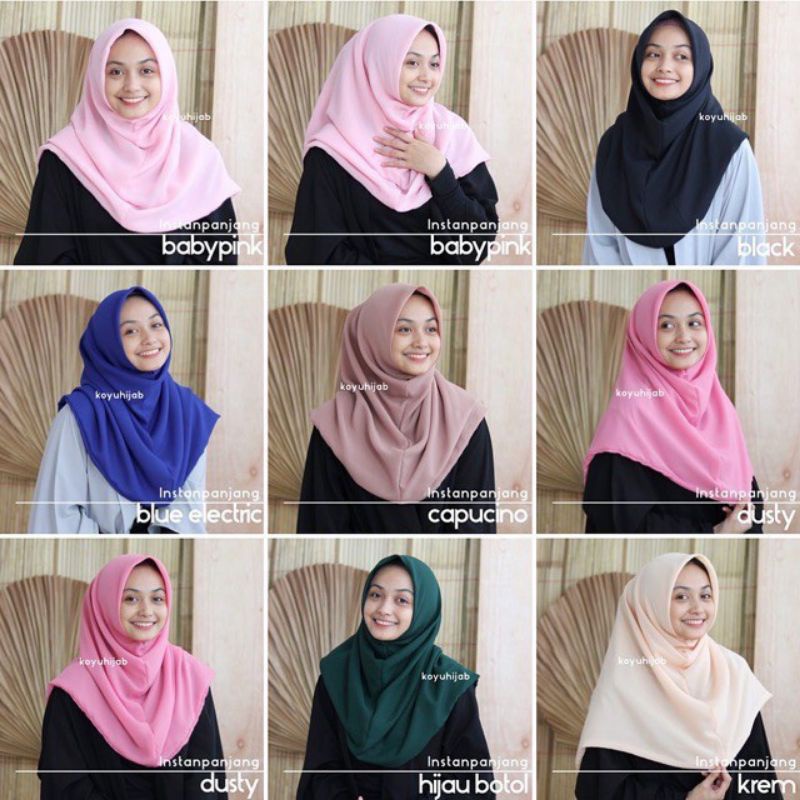 Hijab koyu instan potton senja panjang hemat