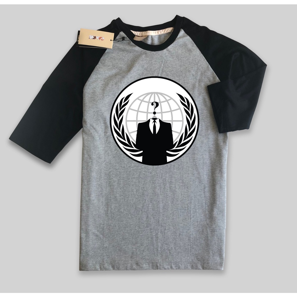 Kaos Raglan Anonymous Hacker Logo