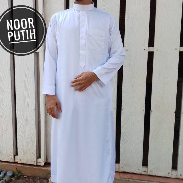 gamis jubah saudi arab dewasa hitam putih