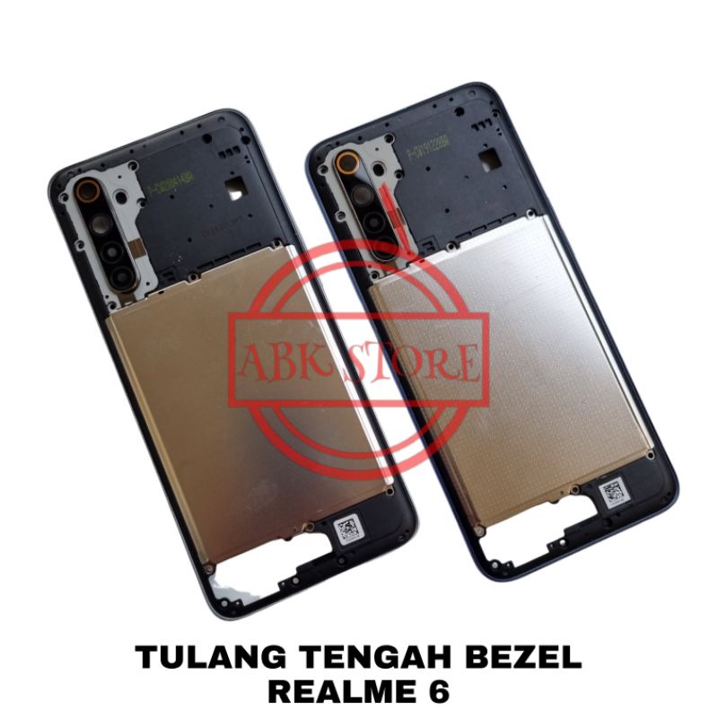 MIDDLE FRAME - TULANG TENGAH BAZEL BEZEL - RANGKA TUTUP MESIN REALME 6 ORIGINAL