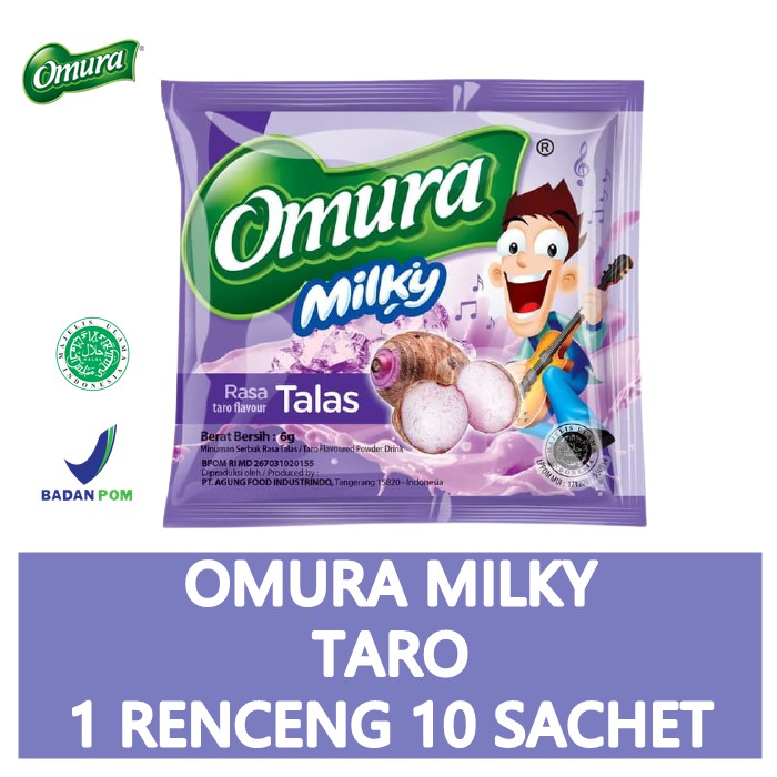 [MINUMAN SACHET] Powder Drink Omura Milky Rasa Taro (1 Renceng)