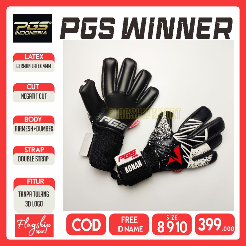 FLAGSHIPSPORT SARUNG TANGAN KIPER IMPOR PGS PRO WINNER SERIES 2021 ORIGINAL (FREE SABLON NAMA)