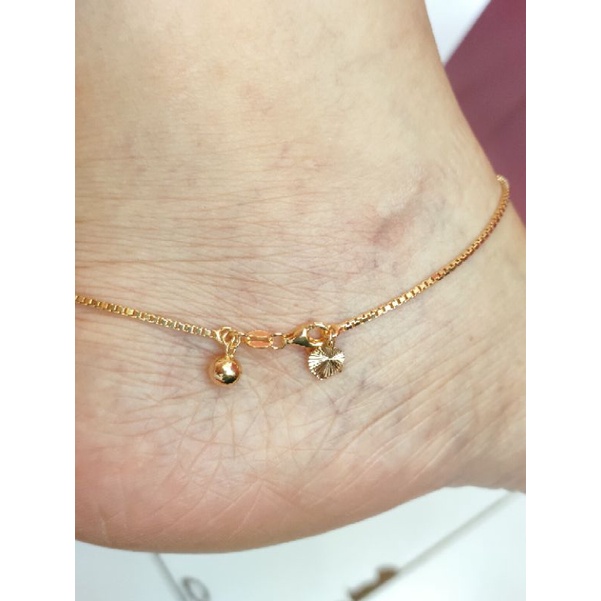 GELANG KAKI ITALI PERAK 925 LAPIS EMAS 24K WARNA ROSEGOLD