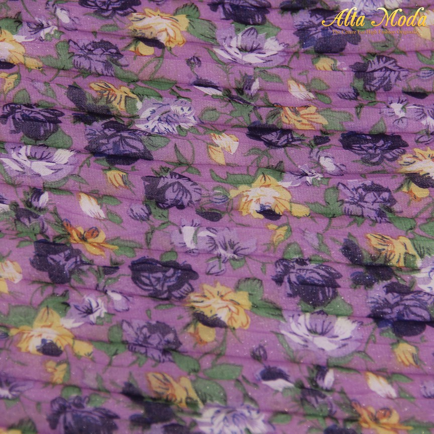 

Alta Moda Chiffon Pleats Lavender Motif Bunga Ungu (1M)