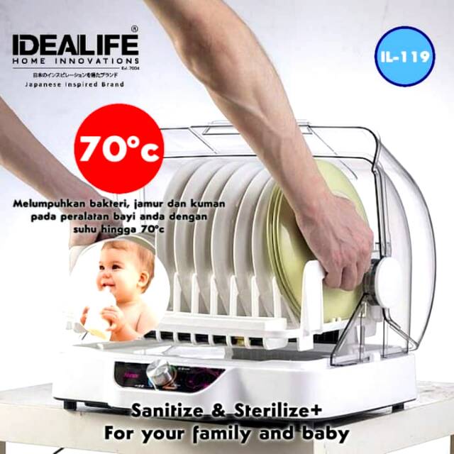 Sterilizer Dish Dryer IL119 Idealife Alat Pengering IL 119 Piring Steril Botol Gelas Mangkok sendok garpu listrik