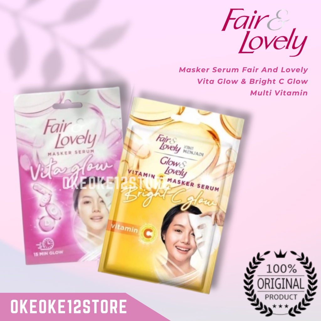 Masker Serum Fair And Lovely Vita Glow &amp; Bright C Glow Multi Vitamin