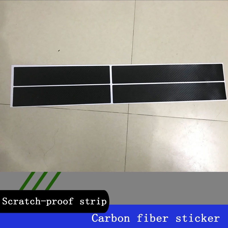 4pcs Stiker Film Pelindung Samping Pintu Mobil Universal Bahan Carbon Fiber Anti Gores