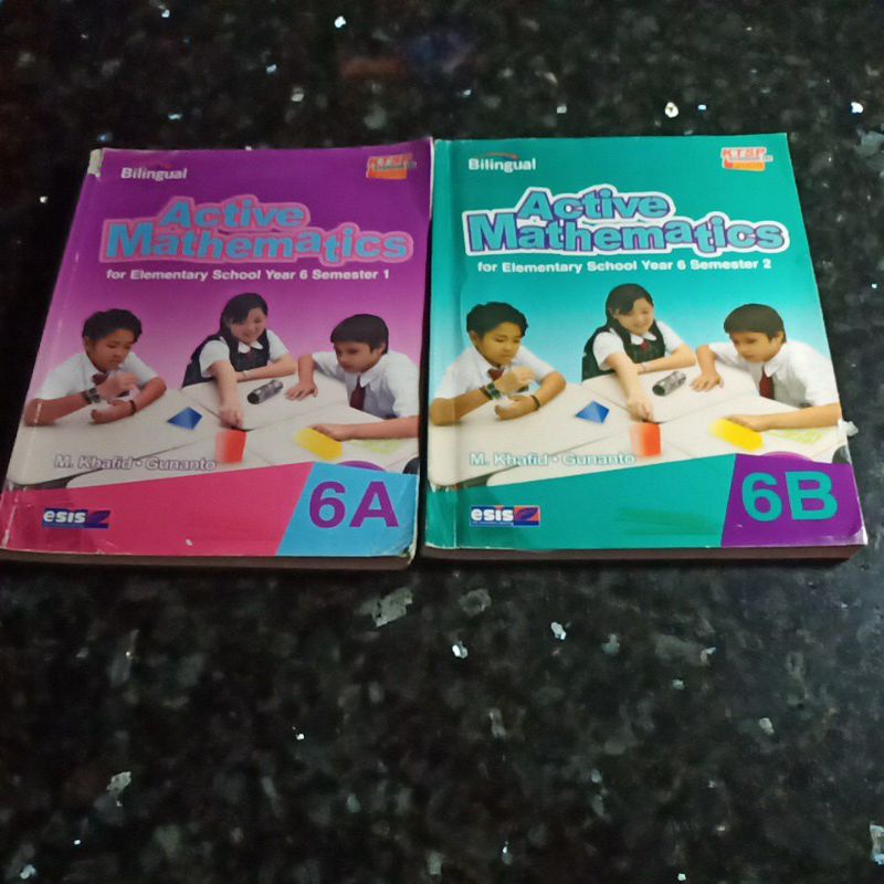 Buku Bilingual Active Mathematics kelas 6A, 6B, semester 1 dan 2, Esis, M.Khafid, Gunanto, KTSP 2006