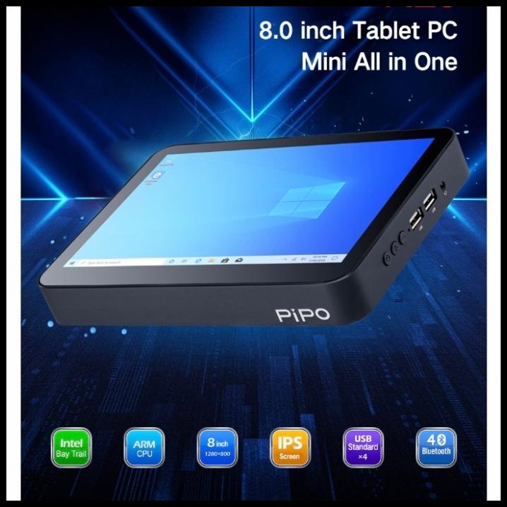 Pipo X2 Mini Pc Intel Quadcore 8" Touchscreen Aio Wifi Hdmi Windows 10