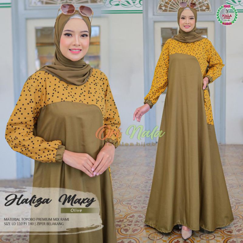 HALIZA MAXY ORI NALA HIJAB GAMIS TOYOBO PREMIUM GAMIS LEBARAN