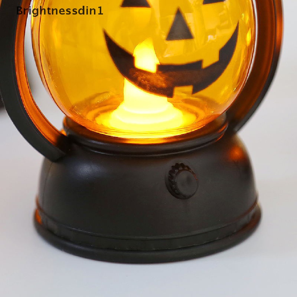 (Brightnessdin1) Lampu Lentera LED Bentuk Labu / Hantu Untuk Dekorasi Halloween