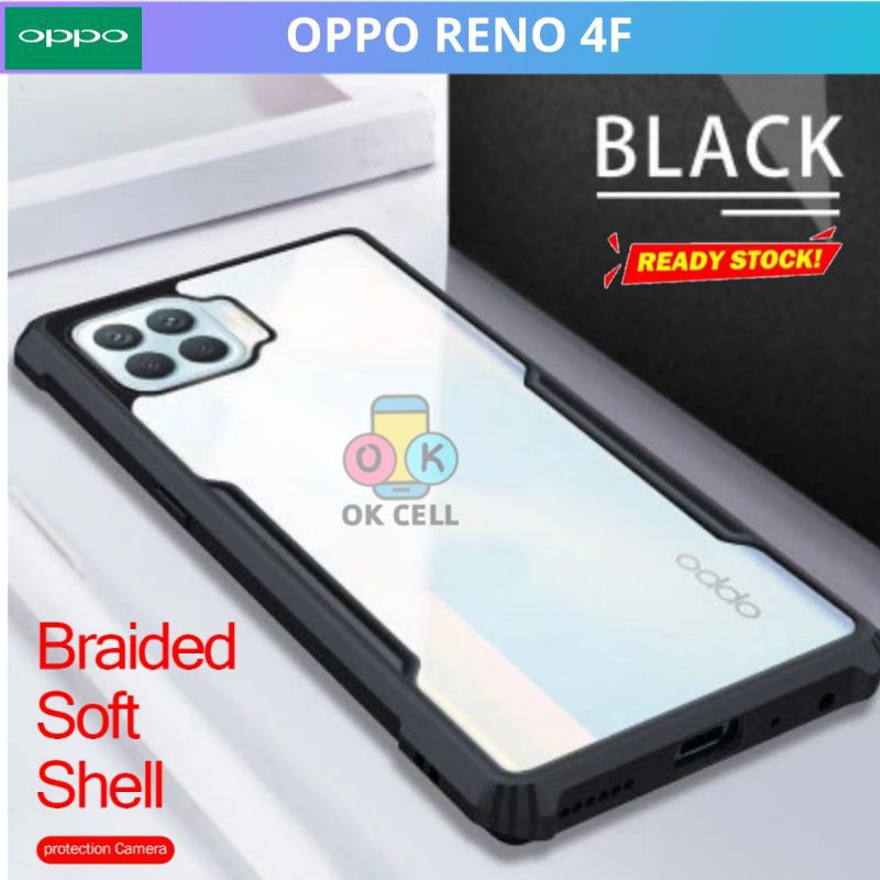 Softcase Armor Tpu Bumper Transparan Oppo Reno 4F - Casing Anti Shock Reno4 F Cover Silikon Premium