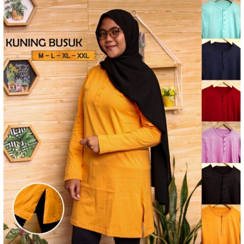 Kaos Wanita Tunik Muslimah Tunik Busui Tunik Lengan Panjang Cotton Combad