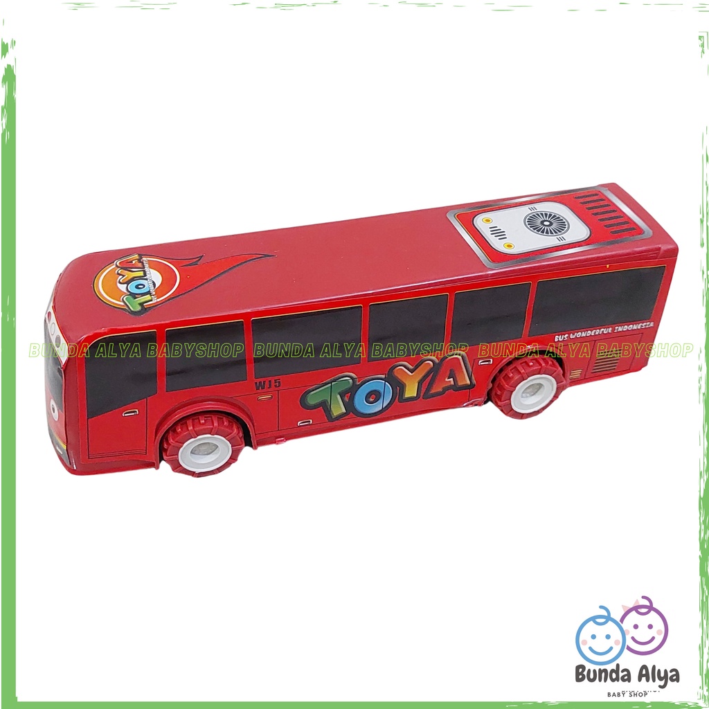 Mainan Anak Kartun Bus Pull Back - Mainan Edukasi Bus Warna Warni Keren - Bus Mainan Anak Laki