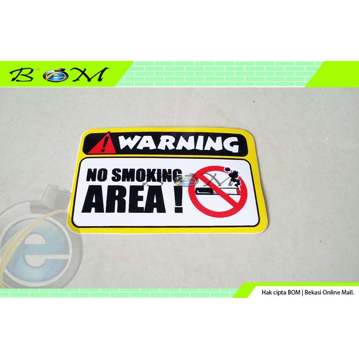 Stiker Sticker Gambar Tulisan Warning No Smoking Area Shopee Indonesia