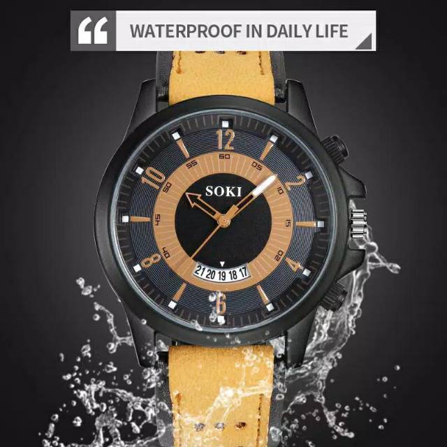 Jam Tangan Pria SOKI S014 Strap Kulit JM61