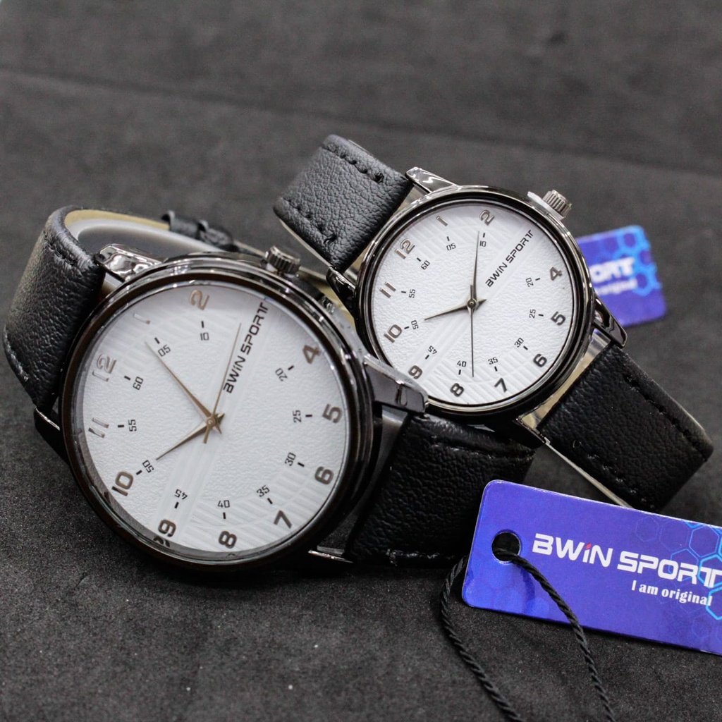 JAM TANGAN COUPLE SERIES AWINSPORT TALI KULIT TERBARU/JAM TANGAN FASHION KEKINIAN/