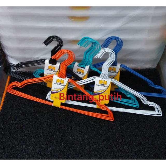 Jual Hanger Baju Gantungan Pakaian Kawat Warna Pack Isi Pcs