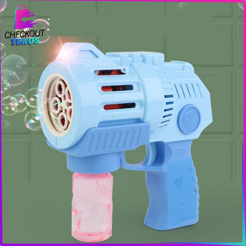 CT M138 Mainan Anak Bubble Gun 5 Mata Tembakan Gelembung Sabun Anak Mainan Pistol Air Dengan Musik