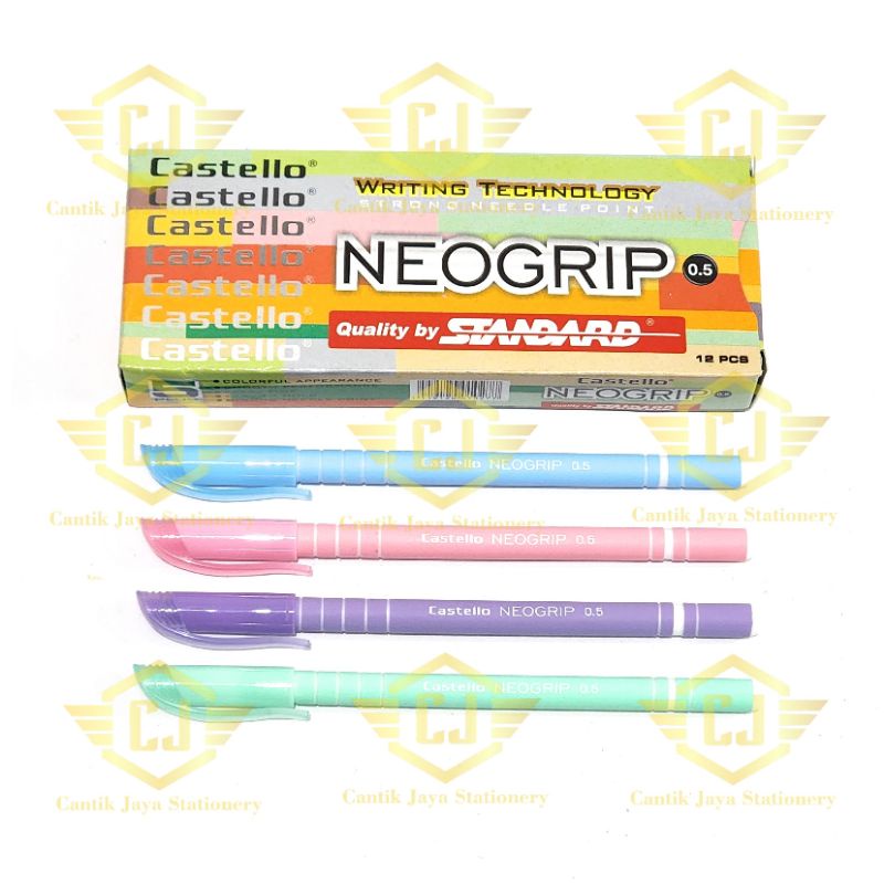 

1 LSN / 12 PCS Pena Ballpen Pulpen STANDARD CASTELLO NEOGRIP