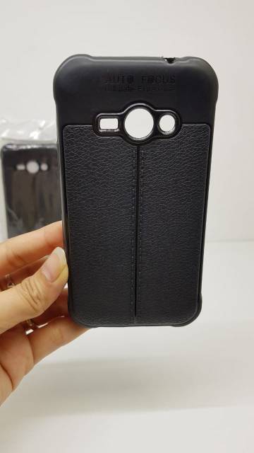 Auto Focus Samsung J1 Ace 4.3 inchi Leather Soft Case Samsung J110 AUTOFOCUS Motif Kulit Jeruk