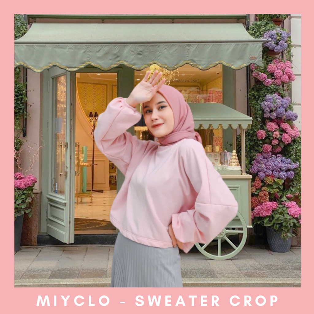 SWEATER CROP OVERSIZE WANITA | BASIC SWEATER POLOS | CROP TOP OVERSIZE | CROP LENGAN PANJANG