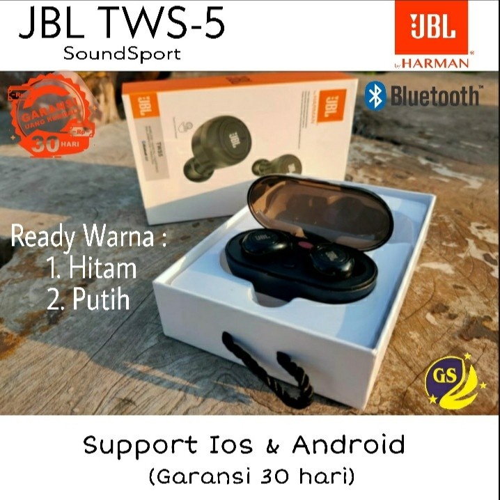 Headset Bluetooth JBL TWS 5 Wireless Earphone Bluetooth Earbuds Super BASS JBL TWS 5