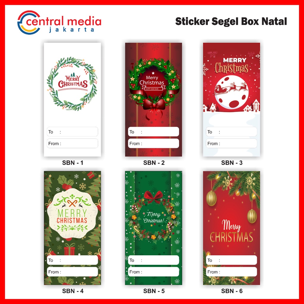 

Sticker Segel Box Natal 15 pcs Hampers Stiker Label Dus Christmas