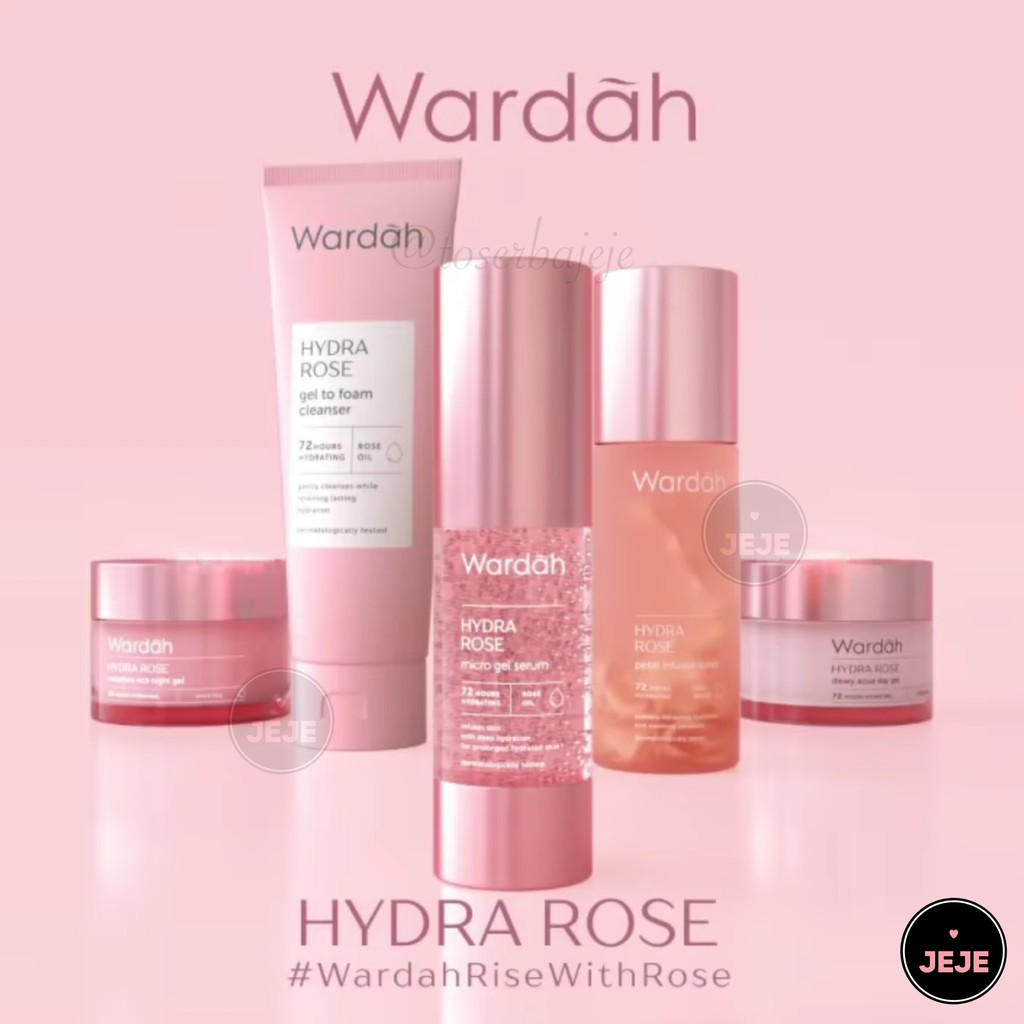 Wardah Hydra Rose Series | Cleanser Toner Serum Day Night Cream Hydrarose