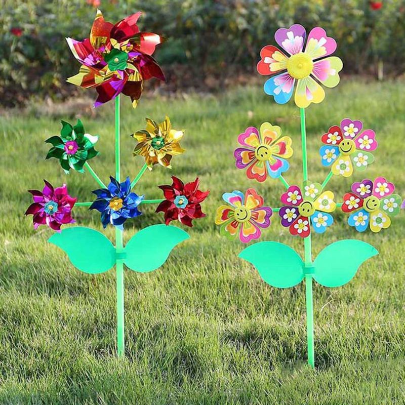 Mary 6roda Kartun Kincir Mainan Whirligig Wind Spinner Kincir Halaman Taman Dekorasi DIY Handmade Craft