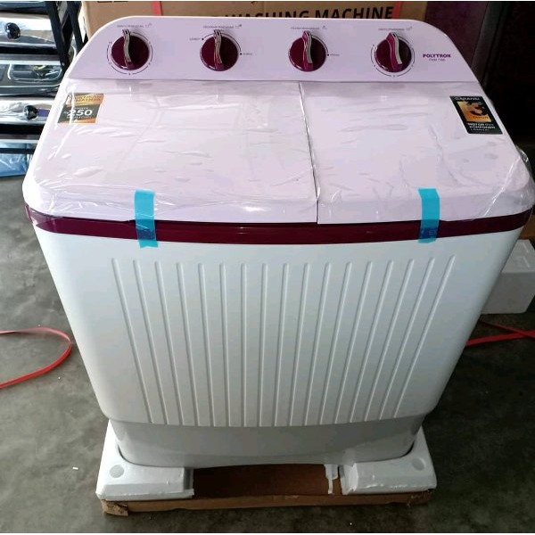 POLYTRON PWM-7363 Mesin Cuci 2 Tabung 7 Kg PWM7363 Garansi Resmi 3 Thn