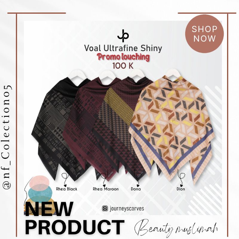 New journey scarves ||Hijab segiempat motif terbaru journey ori || terlaris cod