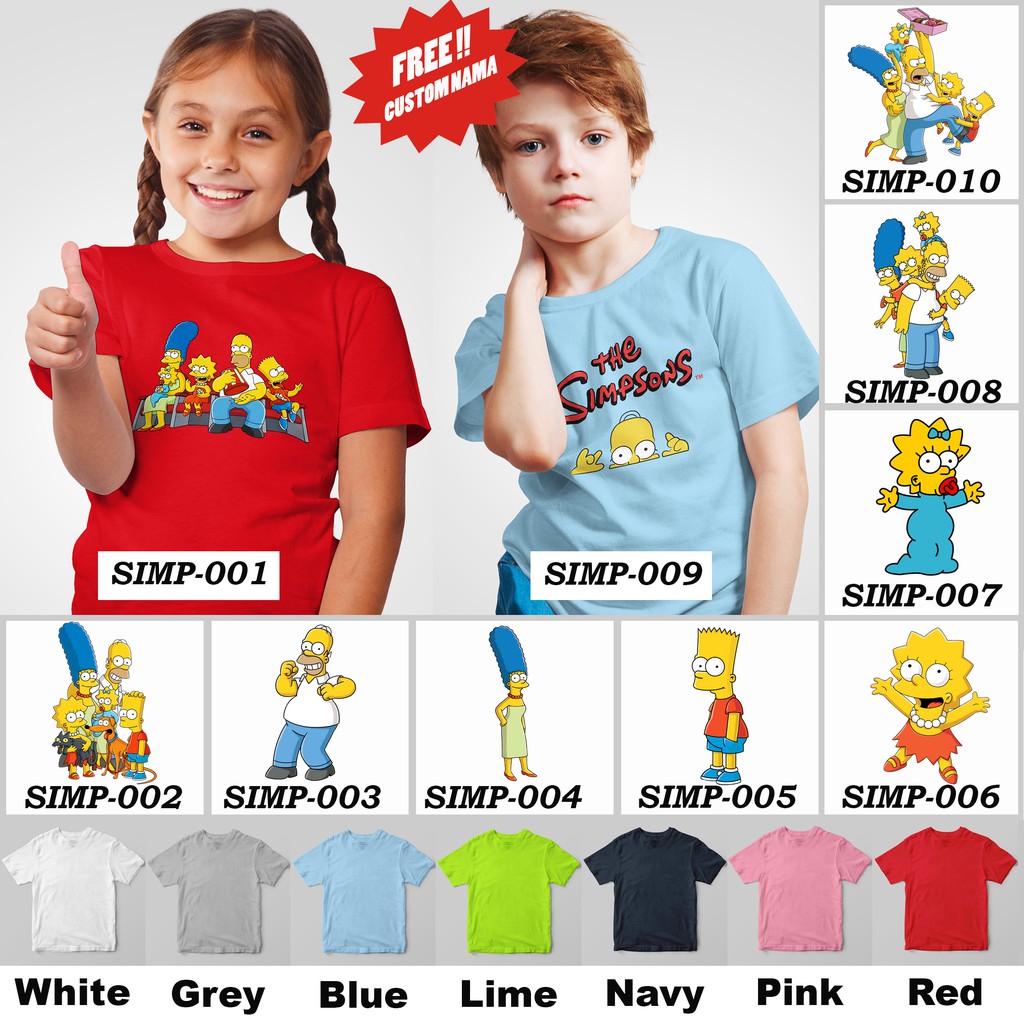 [FREE NAMA!!] Kaos Anak &amp; Family The SImpsons 100% COTTON PREMIUM !!