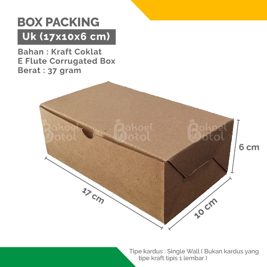 

BOX PACKING TERMURAH UKURAN 17x10x6 / BOX PACKING COKLAT
