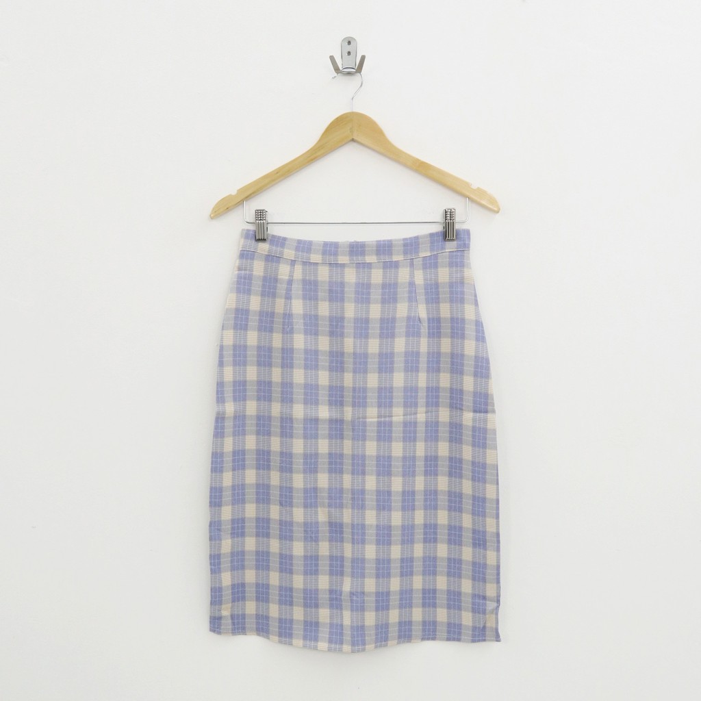 Sunee long plaid rok skirt -Thejanclothes