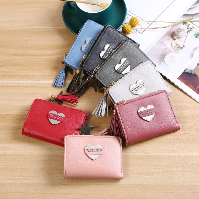 Medan Termurah kd62 Korean style Dompet love timbul lipat import dompet Trendy